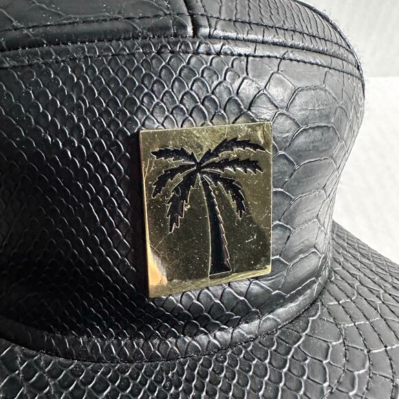 Mens premiere fits blvd supply faux leather black snapback cap OSFM - Picture 2 of 8